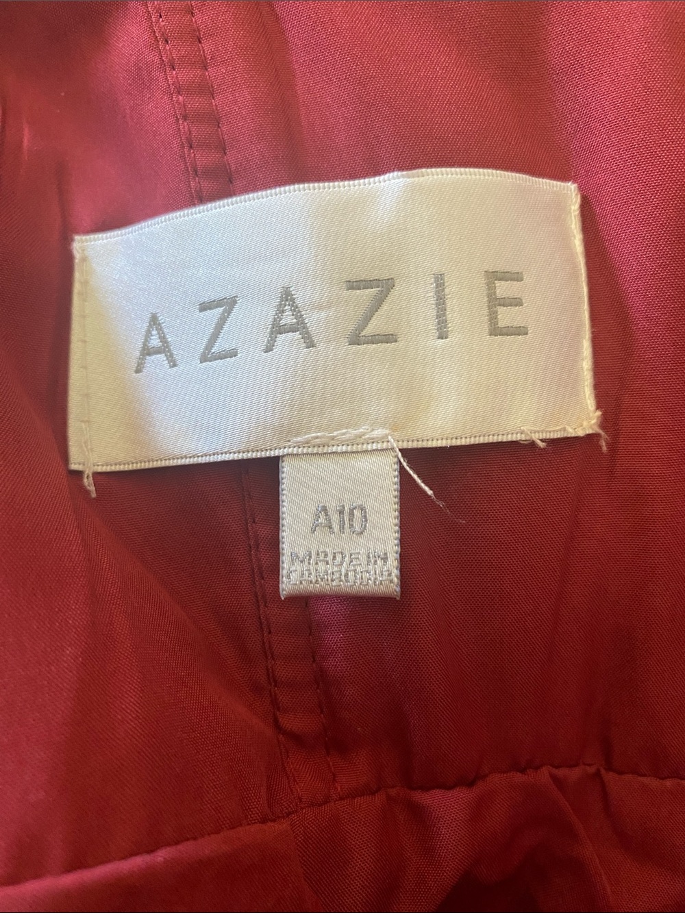 Azazie Pomegranate Red Spaghetti-Strap Maxi Dress with High Slit Size 10 - Picture 7 of 8